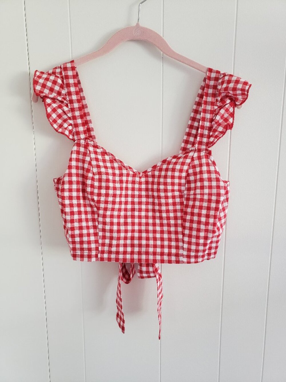 Shein Gingham Crop Top Size L